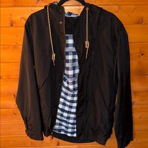 $198 Bridge & Burn PDX designer plaid lined windbreaker jacket M